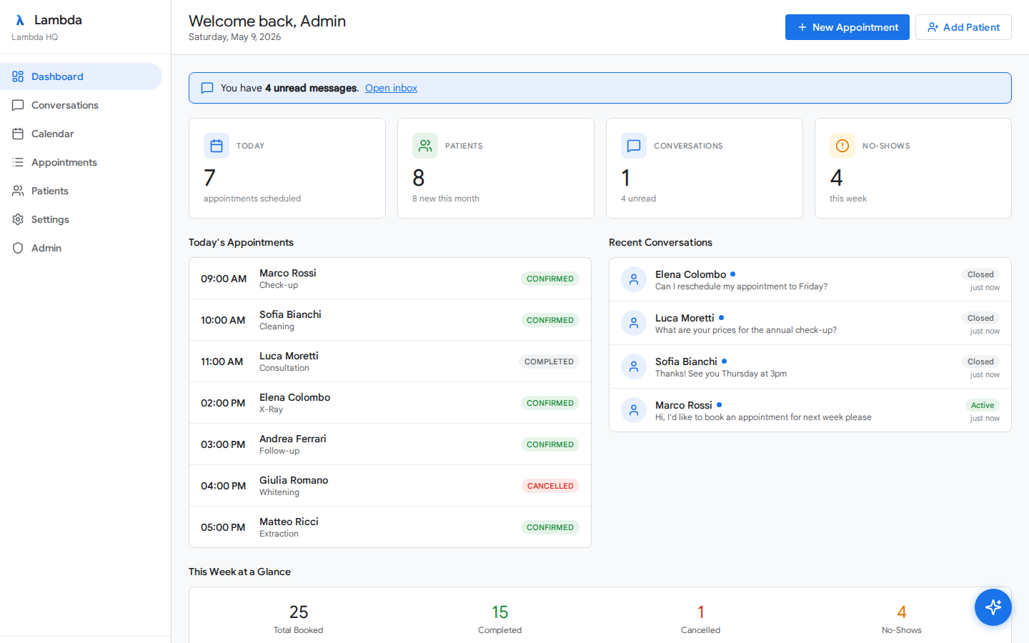 Lambda Dashboard